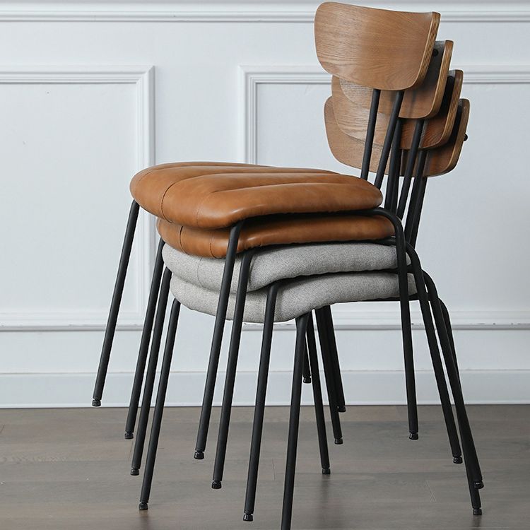 Industrial Style Open Back Dining Side Chair Upholstered Armless Dining Chair (Set of 2) Clearhalo ' kitchen&dining_furn' 'Dining Chairs' 'Dining Tables & Seating' 'dining_chair' 'furn' 'furn_dining_chair' 'Furniture' 'furniture_dining_chair' 'Kitchen & Dining Furniture' 'kitchen' 1200x1200_c02d5888-c3b4-43d9-8a37-c97debdc9557
