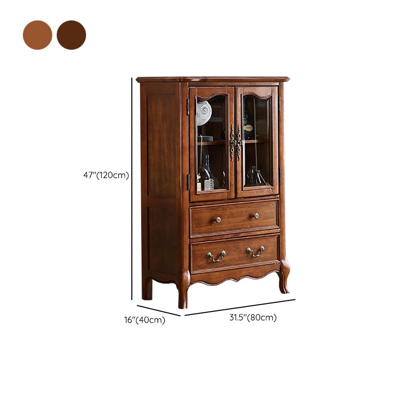 Traditional Display Stand Rubberwood Hutch Cabinet for Living Room Clearhalo 'Display & China Cabinets' 'display_china_cabinets' 'furn' 'furn_display_china_cabinets' 'Furniture' 'Kitchen & Dining Furniture' 1200x1200_c02f18cd-8ca2-43f9-9f70-fa83b359b5fd
