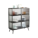 Glass Door Iron Sideboard Modern Server Cabinet with Storage for Dining Room Clearhalo 'buffet_sideboard' 'Buffets & Sideboards' 'furn' 'furn_buffet_sideboard' 'Furniture' 'furniture_buffet_sideboard' 'Kitchen & Dining Furniture' 1200x1200_c02fbe18-915b-4a7e-bd23-766c8e87c479