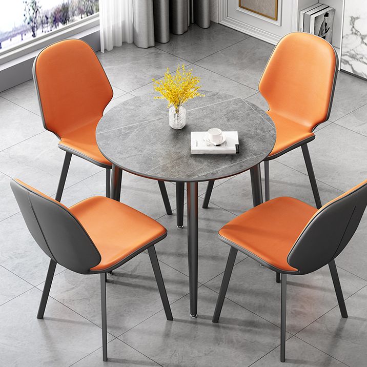 Metal Industrial Dinette Table Sintered Stone Top Table with 4 Legs Clearhalo ' dining_table' 'Dining Tables & Seating' 'Dining Tables' 'furn' 'furn_dining_table' 'Furniture' 'furniture_dining_table' 'Kitchen & Dining Furniture' 'kitchen&dining_furn' 'kitchen' 'kitchen_dining_table' 1200x1200_c03100b9-f512-480d-b7e2-43f0f7beab24