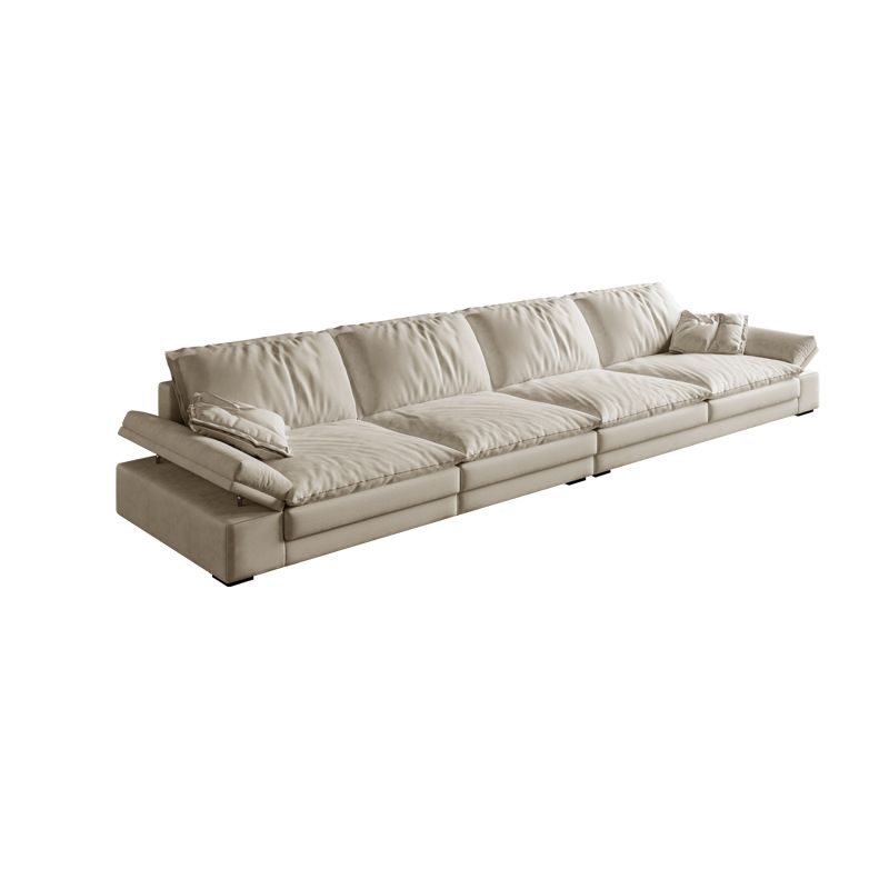 Faux Leather Loose Back Sofa White 31.5" H Pillow Top Arm Sofa& Chaise Clearhalo 'furn' 'furn_sectionals' 'Furniture' 'furniture_sectionals' 'Living Room Furniture' 'Sectionals' 1200x1200_c031b281-ec9c-4c41-b83f-5a270e5aa64b