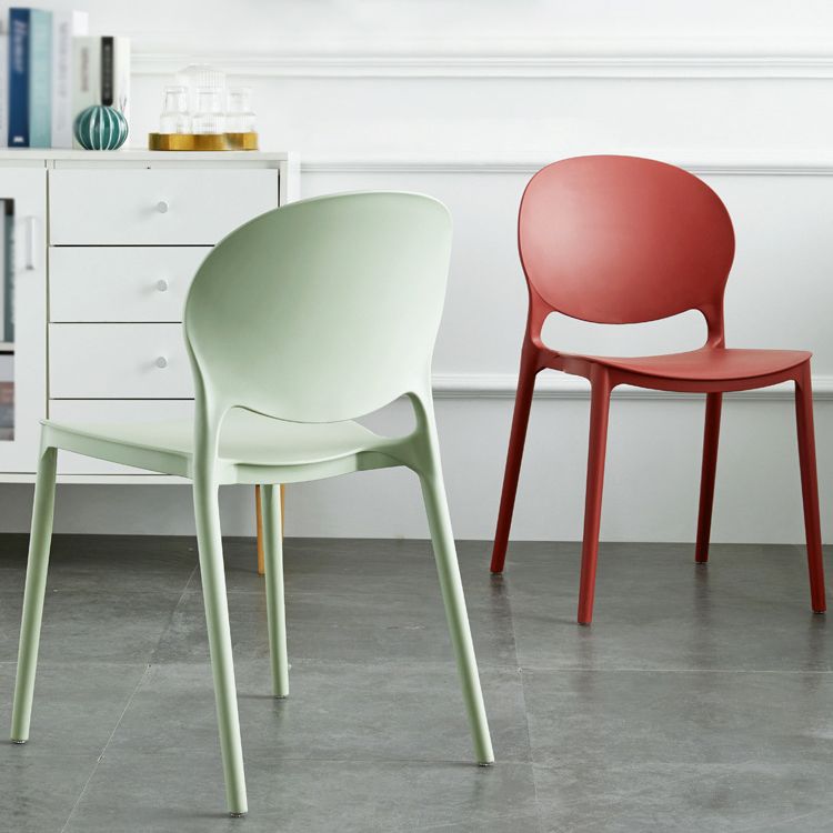 Plastic Contemporary Dining Room Chair Open Back Home Stackable Side Chair Clearhalo ' kitchen&dining_furn' 'Dining Chairs' 'Dining Tables & Seating' 'dining_chair' 'Furniture' 'furniture_dining_chair' 'Kitchen & Dining Furniture' 'kitchen' 1200x1200_c0320e7d-7546-403d-9921-a2fbd5c2f5bf