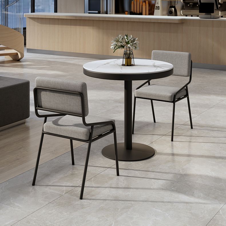 Metalen moderne ronde eettafel Gesinterde stenen tafel voor eetkamer en keuken