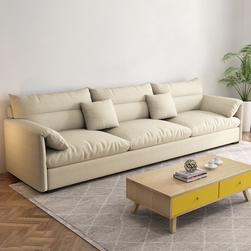Beach Biscuit Back Standard Sofa 27.6"High Pillow Top Arm Sofa, Beige Clearhalo 'furn' 'furn_sofas' 'Furniture' 'furniture_sofas' 'kitchen' 'kitchen_sofas' 'Living Room Furniture' 'Sofa' 'sofas' 1200x1200_c033c5de-0982-4218-b9ae-200570261a77
