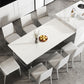 Modern Double Pedestal Dining Table Slate Dining Table for Dining Room