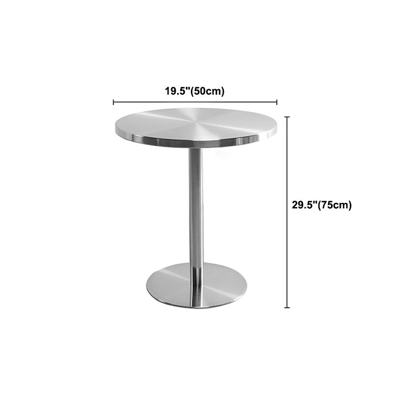 Industrial Style Furniture Stainless Steel Dining Site Table with Pedestal Base Clearhalo ' dining_table' 'Dining Tables & Seating' 'Dining Tables' 'furn' 'furn_dining_table' 'Furniture' 'furniture_dining_table' 'Kitchen & Dining Furniture' 'kitchen&dining_furn' 'kitchen' 'kitchen_dining_table' 1200x1200_c0349ed8-1ec1-410d-9cfb-ce512fc91027