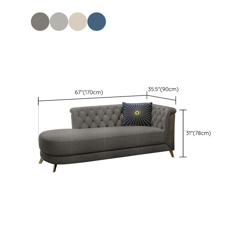 Chaise longue moderna imbottita con braccioli arrotolati