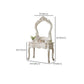 4 Drawers Makeup Table White Make up Table Stool Set Victorian Wood Vanity