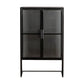 Porte di vetro contemporanee Credenza Metal Buffet Table per soggiorno