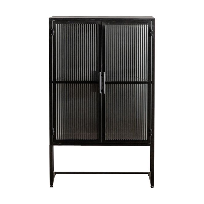 Porte di vetro contemporanee Credenza Metal Buffet Table per soggiorno