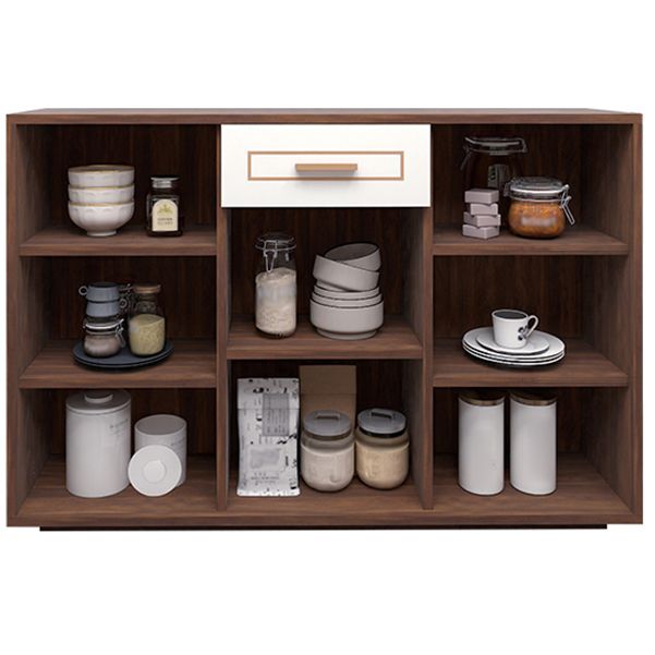 Pinie en bois d'ingénierie blanche étagère réglable moderne crédenza avec tiroir