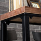 Wood Cocktail Bar Table with Rectangle Table Top Black Trestle Table - 41.3" H Clearhalo 'Bar Furniture' 'Bar Tables' 'bar_tables' 'furn' 'furn_bar_tables' 'Furniture' 'furniture_bar_tables' 'Kitchen & Dining Furniture' 1200x1200_c03a8fd8-24e2-4aa7-85aa-8c05b4051d16