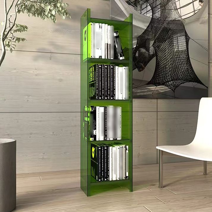 4/5-Shelf Glam Vertical Acrylic Standard Bookshelf Closed Back Bookshelf Clearhalo 'Bookcases' 'furn' 'furn_bookcases' 'Furniture' 'furniture_bookcases' 'kitchen' 'kitchen_bookcases' 'Living Room Furniture' 'Office Furniture' 1200x1200_c03adcba-d756-4f9b-977a-32e239a1d28b