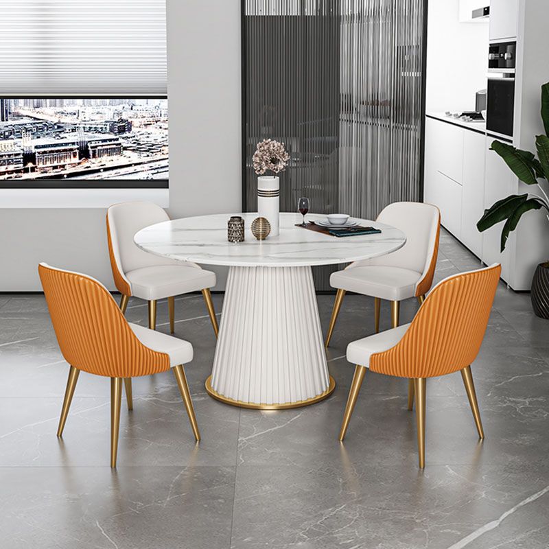 Glam Sintered Stone Dining Table Round Dining Table with Pedestal Base Clearhalo 'Dining Tables & Seating' 'Dining Tables' 'dining_table' 'furn' 'furn_dining_table' 'Furniture' 'furniture_dining_table' 'Kitchen & Dining Furniture' 'kitchen' 'kitchen_dining_table' 1200x1200_c03b1702-583f-4861-8482-37e83331b163