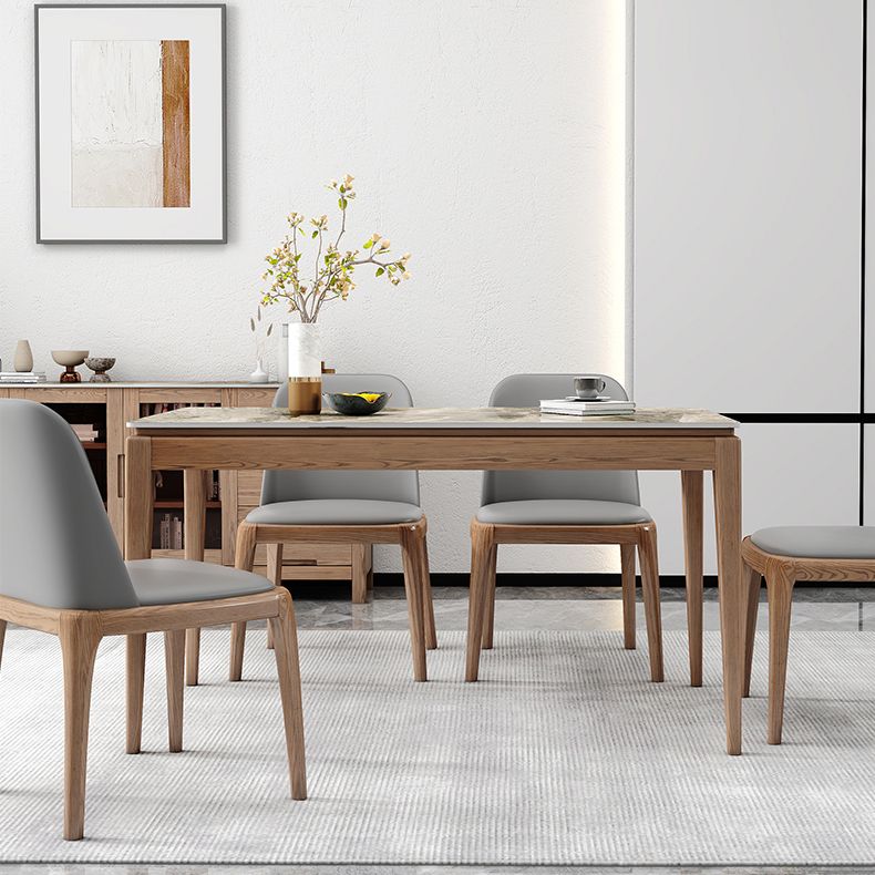 Midcentury Style Dining Table Rectangle Stone Dining Site Table for Home Clearhalo 'Dining Tables & Seating' 'Dining Tables' 'dining_table' 'furn' 'furn_dining_table' 'Furniture' 'Kitchen & Dining Furniture' 1200x1200_c03b4866-ec9c-41df-967b-3eb423100061