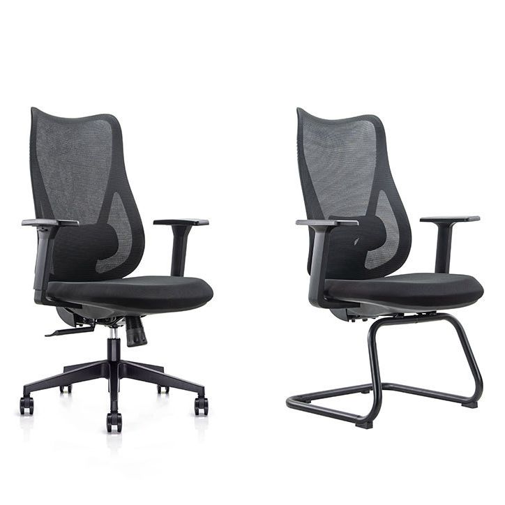 Sedia da scrivania moderna larga 25" Sedia da ufficio AirGrid nera traspirante