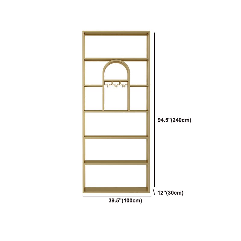 Portabottiglie per vino per pavimenti in metallo e porta d'ingua glam di portabaglatura con scaffale