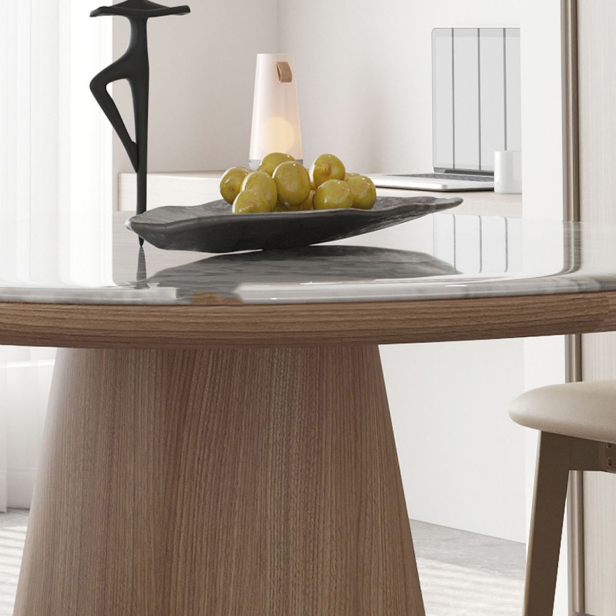 Solid Wood Base Table Square Dining Table for Kitchen Dining Room Clearhalo 'Dining Tables & Seating' 'Dining Tables' 'dining_table' 'furn' 'furn_dining_table' 'Furniture' 'Kitchen & Dining Furniture' 1200x1200_c03d8c62-c6ff-453d-ba74-770d3d8b299e