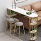Glam Style Upholstered Barstool Round Bar Height Stool with Gold Frame Clearhalo 'Bar Furniture' 'Bar Stools' 'bar_stools' 'furn' 'furn_bar_stools' 'Furniture' 'Kitchen & Dining Furniture' 1200x1200_c03ed181-8b14-424b-9c78-f41f0104b91c