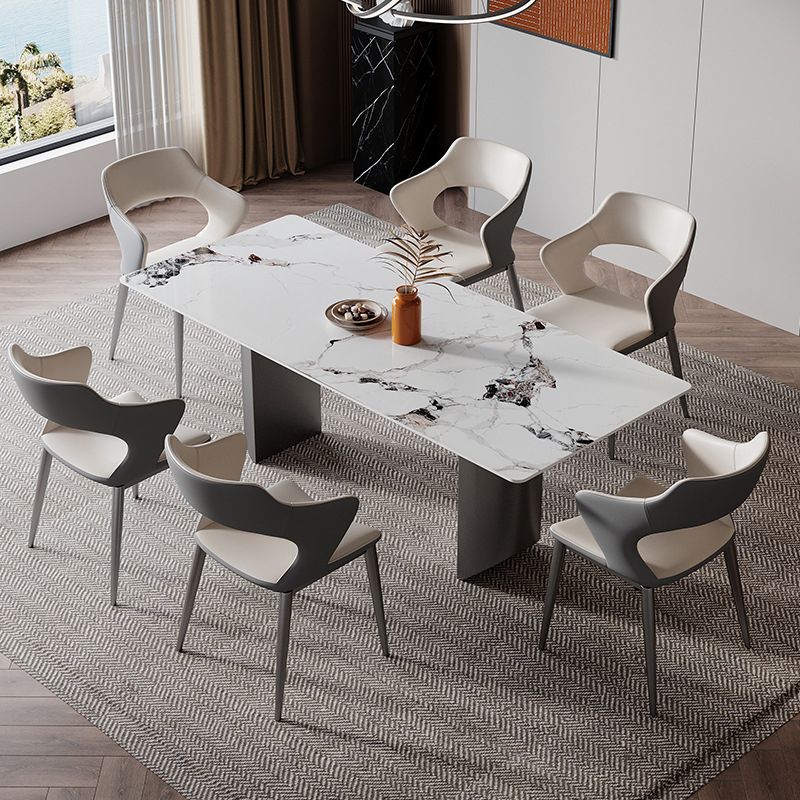 Modern Sintered Stone Top Dining Set Rectangle 1/2/4/5/7 Pieces Dining Table with Chairs Clearhalo 'Dining Room Sets' 'Dining Tables & Seating' 'dining_room_set' 'furn' 'furn_dining_room_set' 'Furniture' 'furniture_dining_room_set' 'Kitchen & Dining Furniture' 1200x1200_c03f77bc-29c7-4a12-8514-ff46e1a91c1b