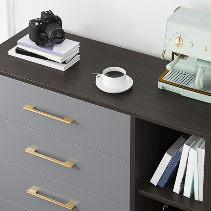 15.74" W Gray Accent Chest with Solid Wood Straight Legs Chest with Drawers