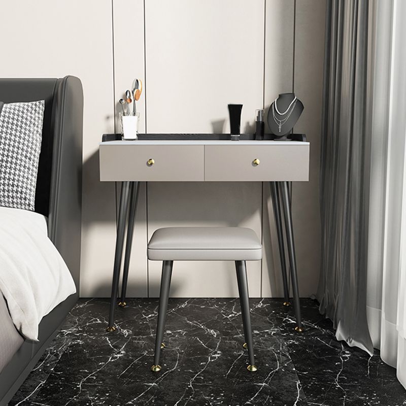 Modern Grey Makeup Vanity Desk Desk Slate Top Top Up Vanity per camera da letto