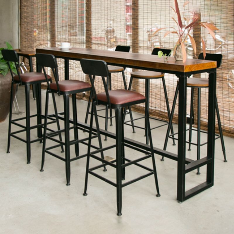 Contemporary Bar Table Set 1/5/7 Pieces Rectangle Solid Wood Counter Table Set Clearhalo 'Bar Furniture' 'furn' 'furn_home_bar_bar_sets' 'Furniture' 'Home Bars & Bar Sets' 'home_bar_bar_sets' 'Kitchen & Dining Furniture' 1200x1200_c041d5f3-5df1-45f3-80ee-fbfb418eb89c