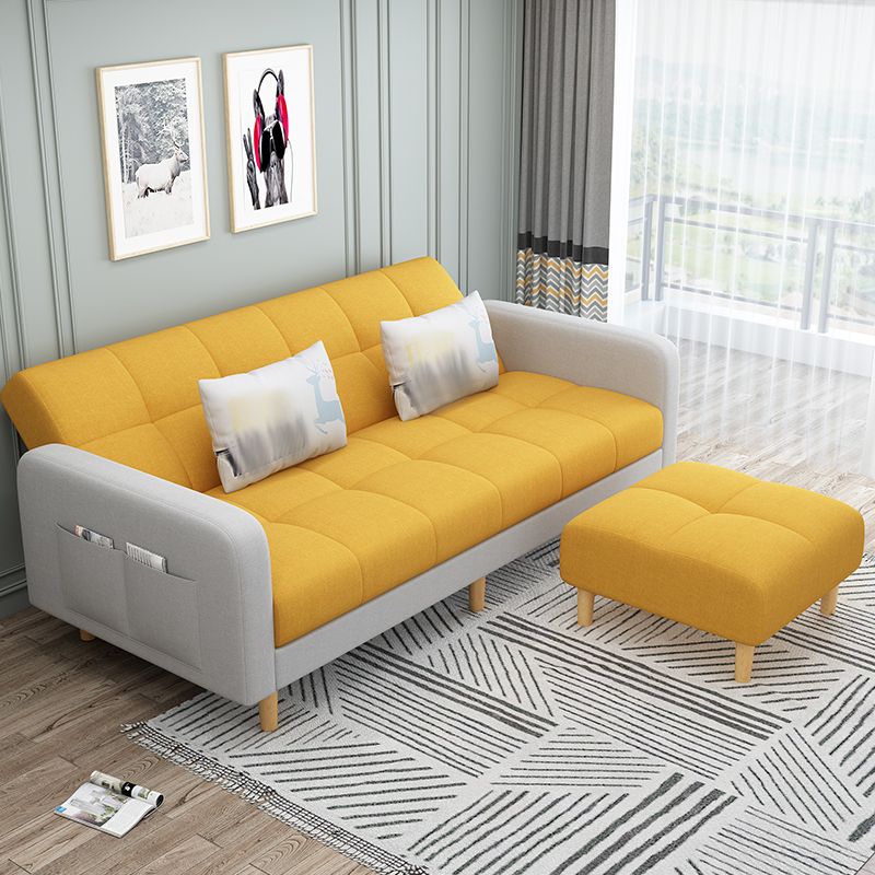 Nordic 59.06"L x 26.77"W x 32.28"H Square Arm Sectional Tight Back Sofa with Storage Clearhalo 'furn' 'furn_sectionals' 'Furniture' 'furniture_sectionals' 'Living Room Furniture' 'Sectionals' 1200x1200_c0426377-b3e9-4751-8e45-cc32b45c925a