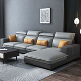 L-Shape Sofa Faux Leather High Back Square Arm Sectional with Stain-Resistant Clearhalo 'furn' 'furn_sectionals' 'Furniture' 'furniture_sectionals' 'Living Room Furniture' 'Sectionals' 1200x1200_c0451e78-3214-4a80-ae4f-e6d97defc56e