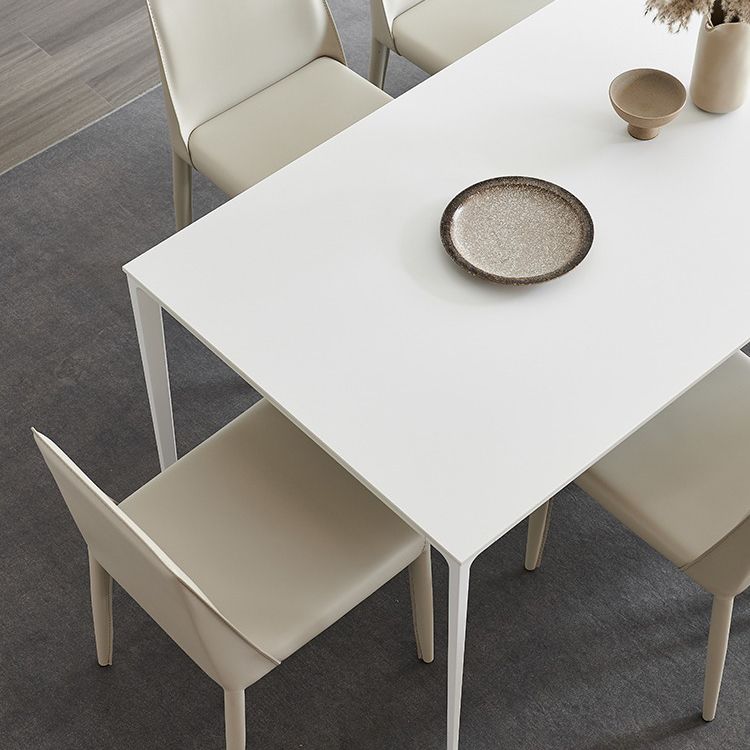 Stone Top Dining Table Rectangle Contemporary Dining Table with 4 Legs Clearhalo 'Dining Tables & Seating' 'Dining Tables' 'dining_table' 'furn' 'furn_dining_table' 'Furniture' 'furniture_dining_table' 'Kitchen & Dining Furniture' 'kitchen' 'kitchen_dining_table' 1200x1200_c0454b2b-6348-483d-8838-78cb3212a22c