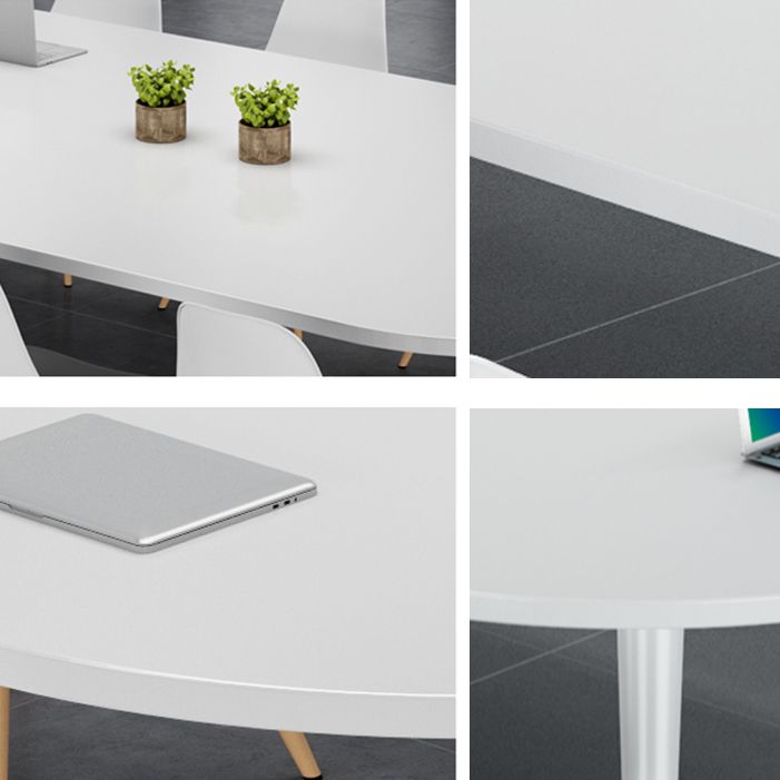 Modern Style Oval Writing Desk Wooden Parsons Base Office Desk Clearhalo 'furn' 'furn_office_desk' 'Furniture' 'furniture_office_desk' 'Office Desks' 'Office Furniture' 'office_desk' 1200x1200_c0462fca-9ee5-4540-b5d5-08665bb85619