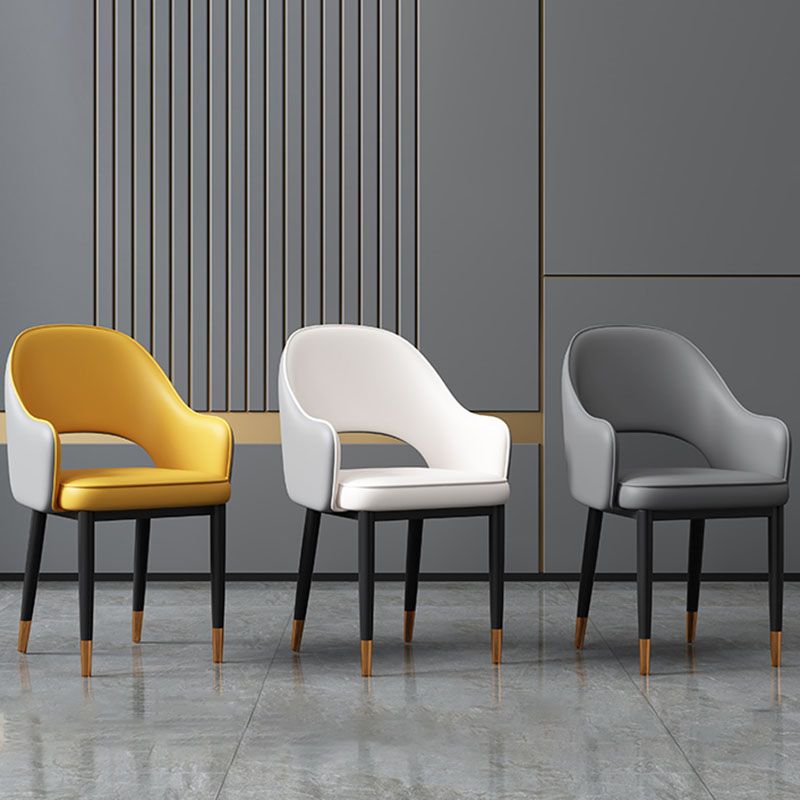 Glam Style Metal Arm Chair Open Back Upholstered Dining Side Chair Clearhalo 'Dining Chairs' 'Dining Tables & Seating' 'dining_chair' 'furn' 'furn_dining_chair' 'Furniture' 'furniture_dining_chair' 'Kitchen & Dining Furniture' 1200x1200_c046500e-25f1-4bae-b952-6e301a4dd27b