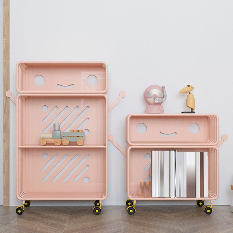 Scandinavian Metal Bookcase Standard Closed Back Bookshelf with Shelves