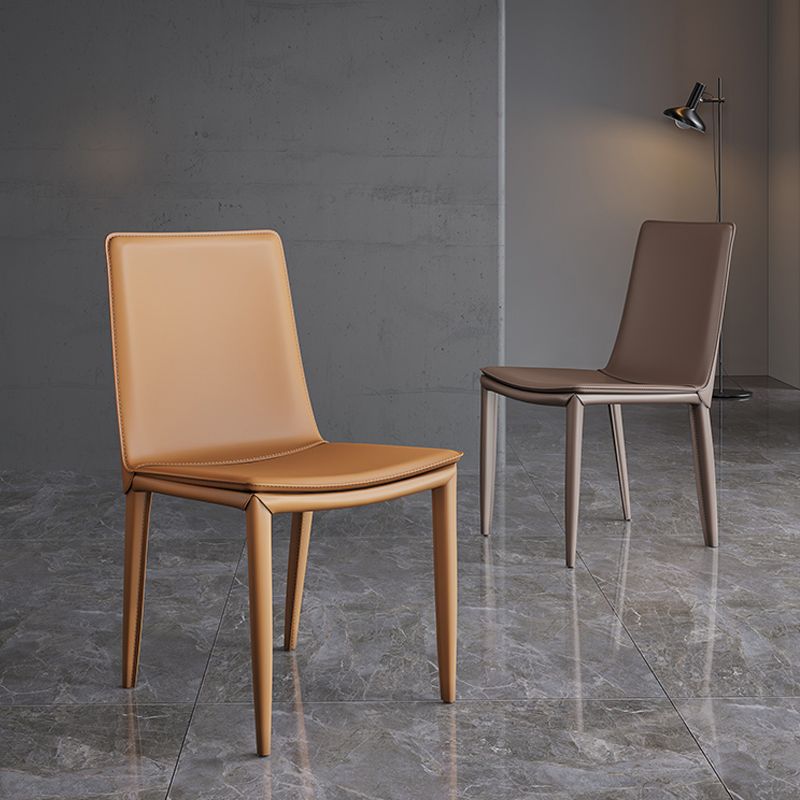 Glam Dining Room Side Chairs Leather Armless Dining Chairs for Home Clearhalo 'Dining Chairs' 'Dining Tables & Seating' 'dining_chair' 'furn' 'furn_dining_chair' 'Furniture' 'furniture_dining_chair' 'Kitchen & Dining Furniture' 1200x1200_c047f0bf-a163-44f9-8d69-e969a757917e