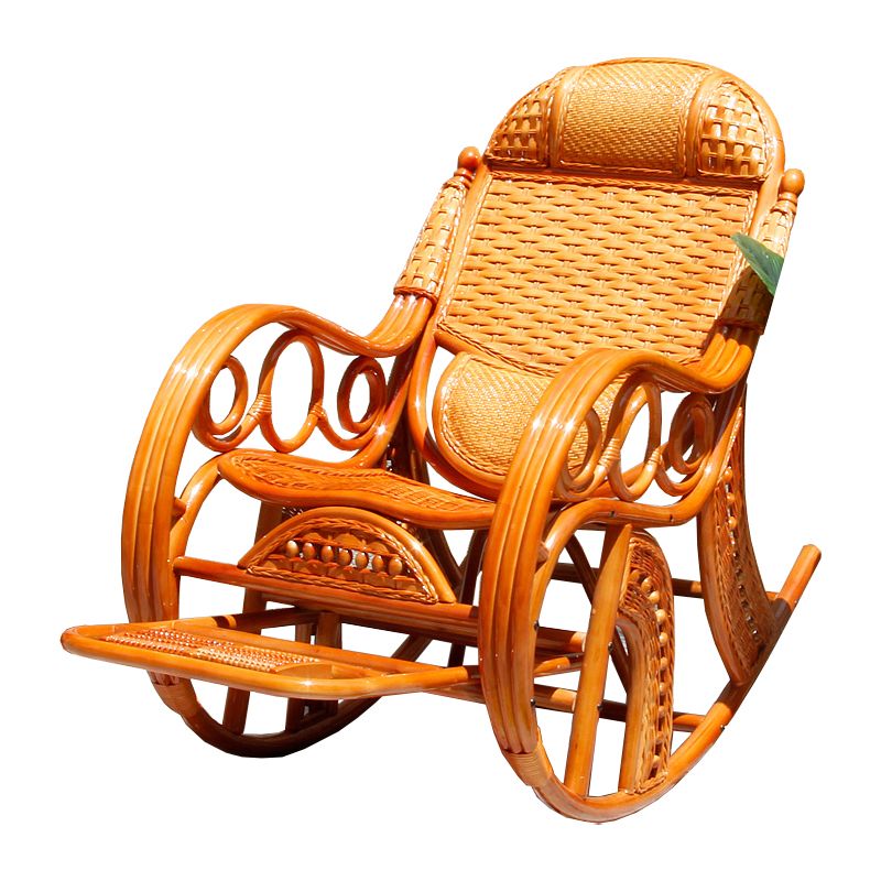 Silla mecedora tradicional rattan backrest backrest cilindro de reposabrazos incorporado