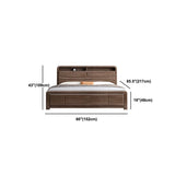 Traditional Wood Standard Bed Espresso Bed Frame with Headboard