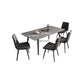 Modern Standard Height Furniture 5/7 Pcs Stone Rectangle Table with Upholstered Chair Clearhalo 'Dining Room Sets' 'Dining Tables & Seating' 'dining_room_set' 'furn' 'furn_dining_room_set' 'Furniture' 'Kitchen & Dining Furniture' 1200x1200_c04a5429-74a6-4524-b747-ae1591692b88