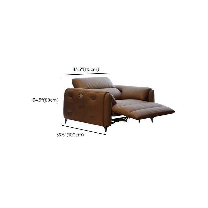 本革の枕のトップアームパワー - リビングルームにモダンなソファを押してください