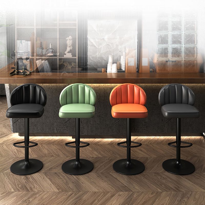 Contemporary Faux Leather Bar Stool Footrest Low Back Adjustable Height Swivel Stool Clearhalo 'Bar Furniture' 'Bar Stools' 'bar_stools' 'furn' 'furn_bar_stools' 'furniture_bar_stools' 'Kitchen & Dining Furniture' 'kitchen&dining_furn' 'kitchen' 'kitchen_furn' Furniture' 1200x1200_c04c0a35-da0b-4dc0-bbce-512e67d814b5