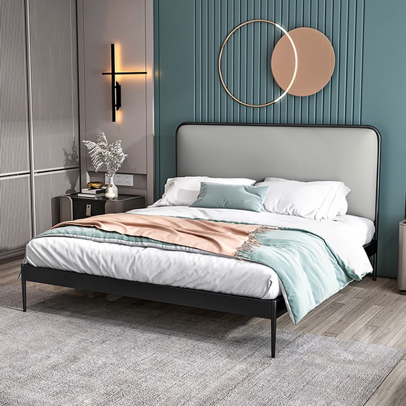 Metal Low Profile Bed Frame 43.31-inch H Wire-Grid Bed with Headboard Clearhalo 'Bedroom Furniture' 'Beds' 'furn' 'furn_beds' 'Furniture' 1200x1200_c04c1d5e-6422-4885-8431-ff24d6b9ce8c