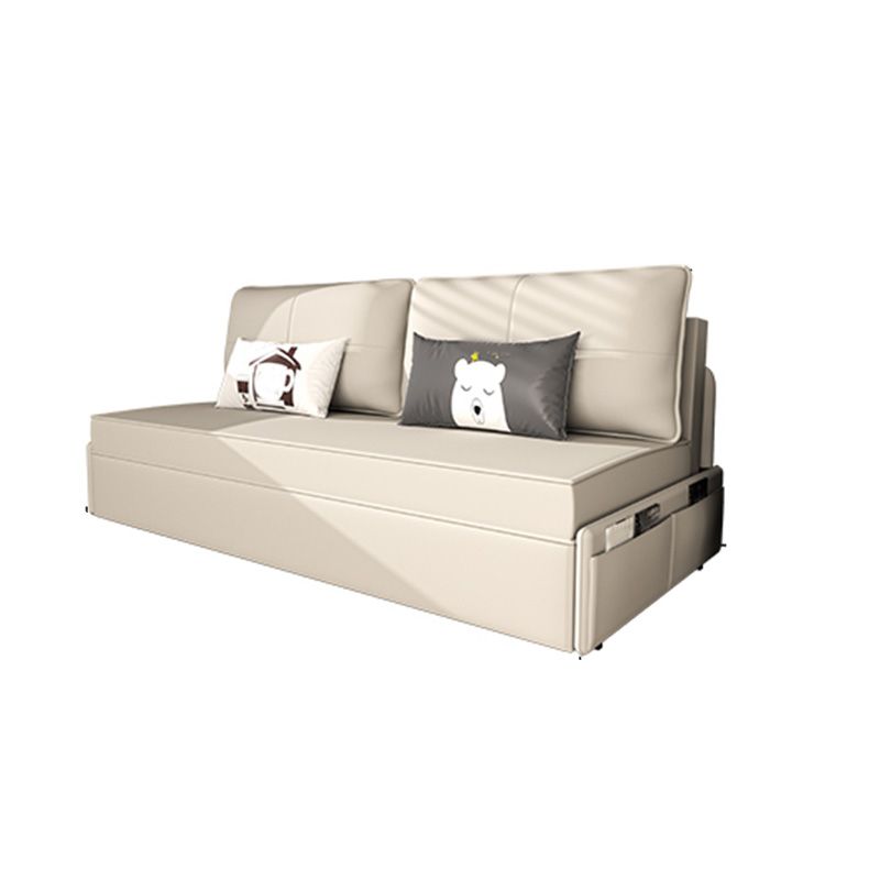 32"H Scandinavian Sleeper Sofa Futon Beige Foldable Sleeper Sofa