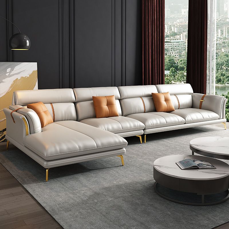 35.43 "Hoog uitlopende arm sectionele lederen sectionele lederen sectioneel met 3 kussens