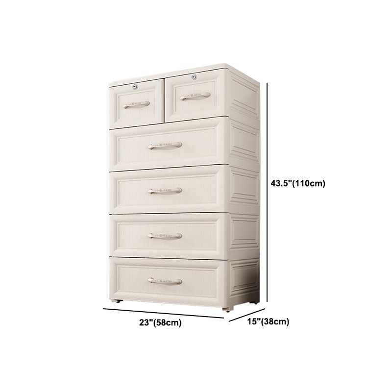 Contemporary Style Wardrobe Plastic Bedroom Wardrobe Closet With 6-Drawer Clearhalo 'Armoires & Wardrobes' 'armoires_wardrobes' 'Bedroom Furniture' 'furn' 'furn_armoires_wardrobes' 'Furniture' 1200x1200_c0501c67-a24d-42c6-a665-f6336d80682f