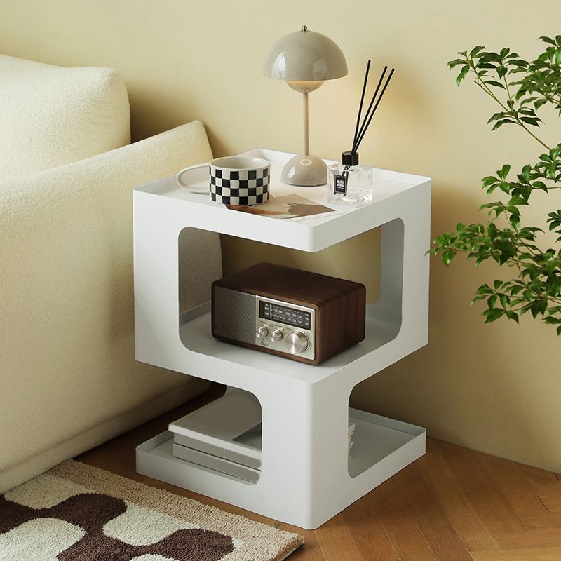 Tabella della tavola di fine astratto Sqaure Top Accent Table con scaffali