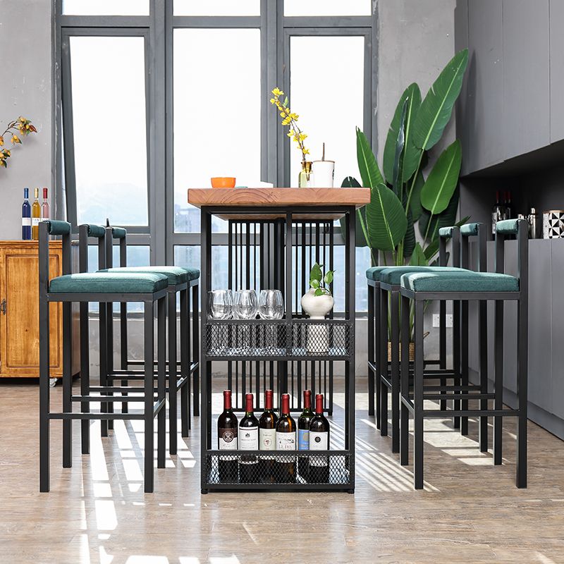 Industrial Style Bar Table 42-inch Height Brown Wood Top Metal Base Bistro Table Clearhalo 'Bar Furniture' 'Bar Tables' 'bar_tables' 'furn' 'furn_bar_tables' 'Furniture' 'furniture_bar_tables' 'Kitchen & Dining Furniture' 'kitchen&dining_furn' 'kitchen' 1200x1200_c052a2ea-4bb2-4fc0-9bda-d013dfb93eeb