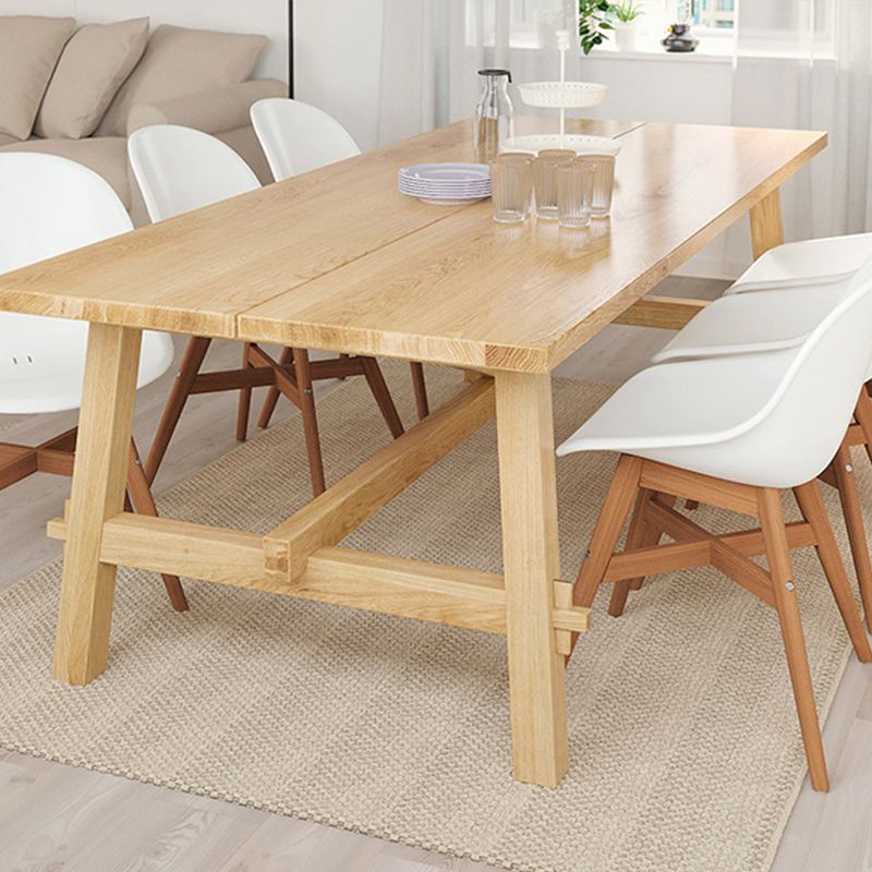 Contemporary Style Dining Table Solid Wood Rectangle Table for Home Kitchen Clearhalo 'Dining Tables & Seating' 'Dining Tables' 'dining_table' 'furn' 'furn_dining_table' 'Furniture' 'Kitchen & Dining Furniture' 1200x1200_c053de02-8e1d-4c18-a869-deed382b9e31