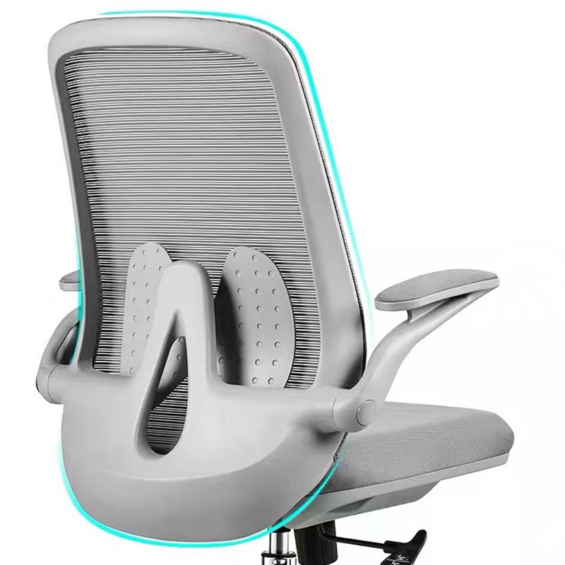Flip-Up Armrest Chair Microfiber Desk High Back Chair Breathable Air Grid Lumbar Support Clearhalo 'furn' 'furn_office_chair' 'Furniture' 'Office Chairs' 'Office Furniture' 'office_chair' 1200x1200_c053f2c6-8194-4e05-aadf-b45c73861731