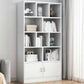 Modern Style Bookshelf Closed Back Wood Bookcase with Doors for Home Office