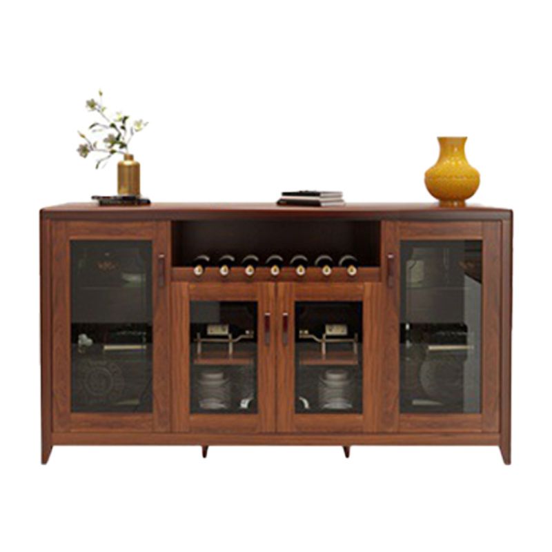 Modern Sideboard in Brown Solid Wood DIning Sideboard with Doors Clearhalo 'buffet_sideboard' 'Buffets & Sideboards' 'furn' 'furn_buffet_sideboard' 'Furniture' 'Kitchen & Dining Furniture' 1200x1200_c054215e-7d56-4aa0-b7b5-06f551951bb7