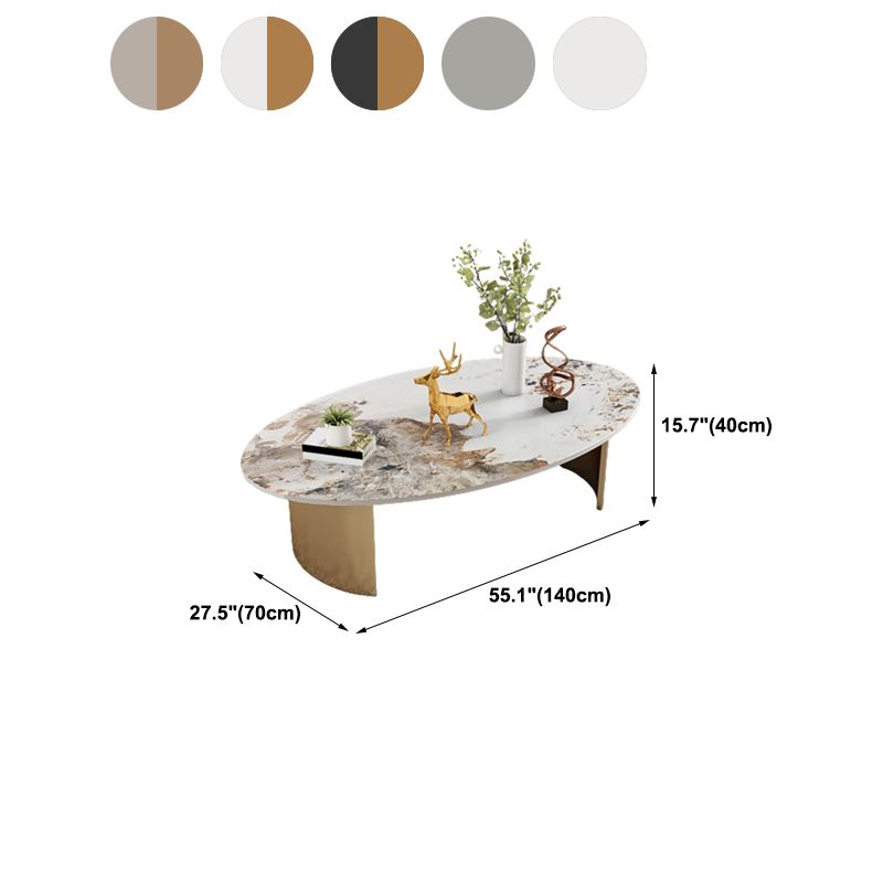 Glam Slate Koffiecocktailtafel Ovale cocktailtafel voor de woonkamer